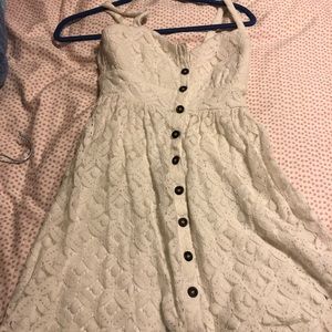 Button down tank top dress mini white
